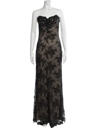 Pre-owned La Femme Lace Pattern Long Dress In Multi