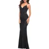 La Femme Lace Prom Dress With Illusion Embellished Sides
