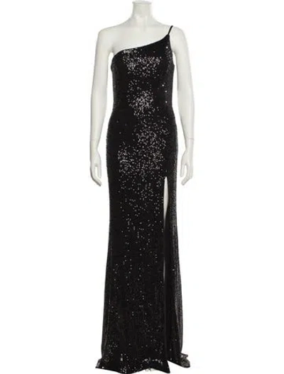 Pre-owned La Femme Linen Long Dress In Black