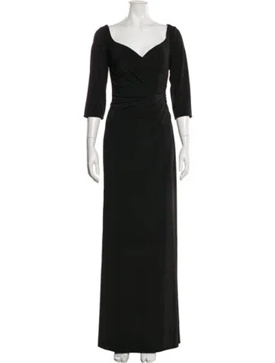 Pre-owned La Femme Linen Long Dress In Black