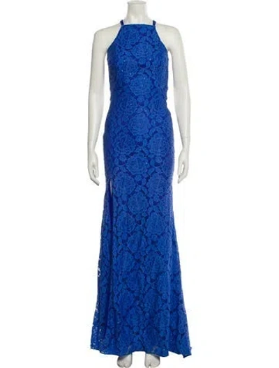 Pre-owned La Femme Linen Long Dress In Blue