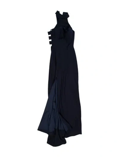 Pre-owned La Femme Linen Long Dress In Blue