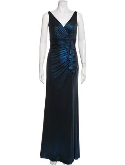 Pre-owned La Femme Linen Long Dress In Blue