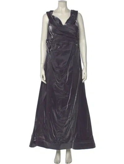 Pre-owned La Femme Linen Long Dress In Gray