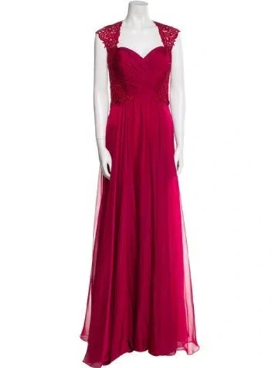 Pre-owned La Femme Linen Long Dress W/ Tags In Red