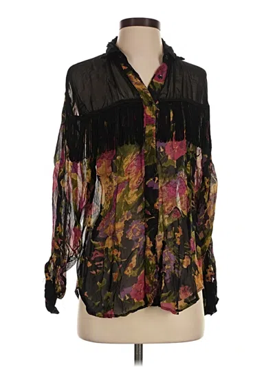 Pre-owned La Femme Long Sleeve Blouse In Black
