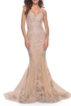 La Femme Mermaid Lace Gown