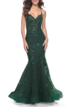 La Femme Mermaid Prom Dress With Sequin Beaded Applique