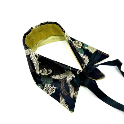 La Femme Mimi Women's Black Golden Birds Collar