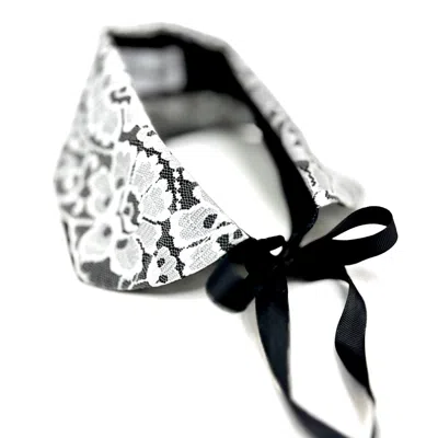 La Femme Mimi Women's Black / White Zero Waste Lace Collar Black