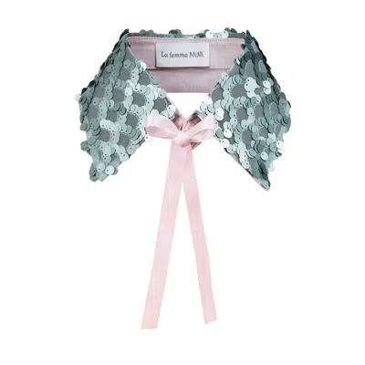 La Femme Mimi Women's Blue / Green Zerowaste Collar Sequin In Multi