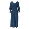 La Femme Mimi Women's Blue Polka Dots Dress In Blue