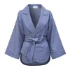 La Femme Mimi Women's Blue / White The Blue Sky Kimono Blouse In Multi