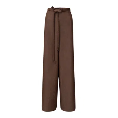 La Femme Mimi Women's Brown Chocolate Trouser - Power Dressing