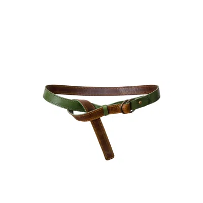 La Femme Mimi Women's Brown Double-sided Belt In Green