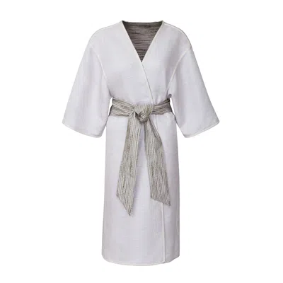 La Femme Mimi Women's Gold / Silver / White Reversible Unisex Kimono Coat In Gold/silver/white