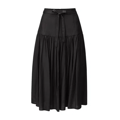 La Femme Mimi Women's Gothic Black Silk Skirt