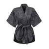 La Femme Mimi Women's Grey / Black Reversible Kimono Vest  Blackgrey In Grey/black