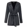 La Femme Mimi Women's Grey Striped Blazer In Grey