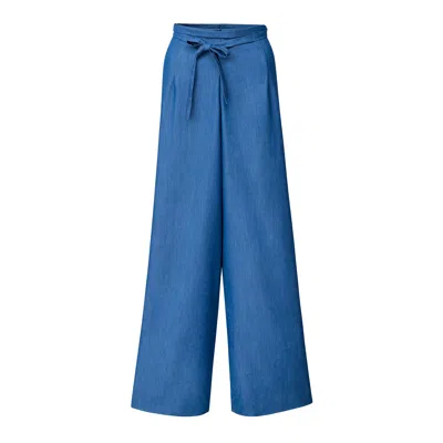 La Femme Mimi Women's Maxi Blue Trousers