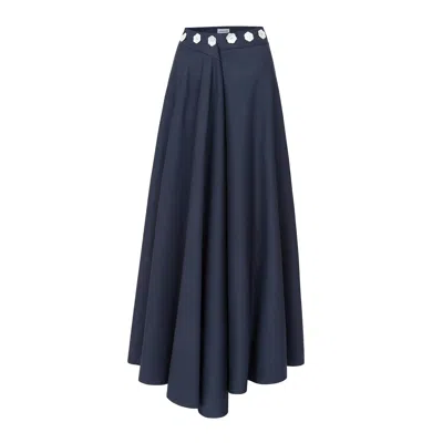 La Femme Mimi Women's Maxi Skirt Dark Blue