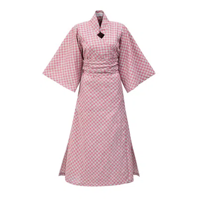 La Femme Mimi Women's Pink / Green The Malinova Kimono Dress In Multi