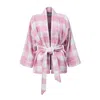 La Femme Mimi Women's Pink / Purple / White Kimono Pink And White In Pink/purple/white