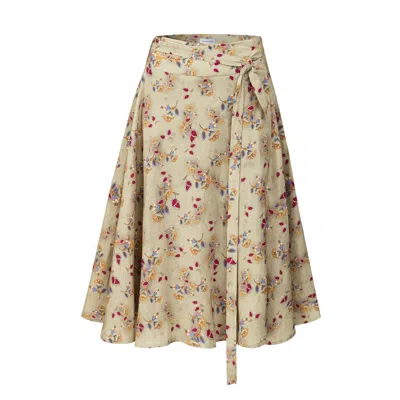 La Femme Mimi Women's Wrap Linen Skirt In Neutral