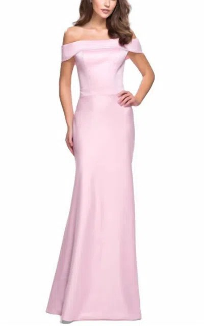 La Femme Off The Shoulder Dress In Light Pink