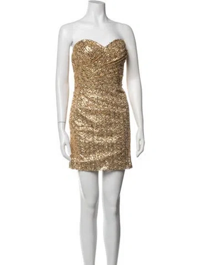 Pre-owned La Femme Patterned Mini Dress In Neutrals