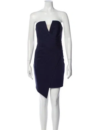 Pre-owned La Femme Silk Mini Dress In Blue