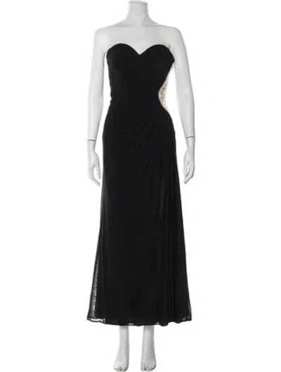 Pre-owned La Femme Strapless Long Dress In Black