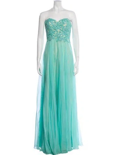 Pre-owned La Femme Strapless Long Dress In Blue