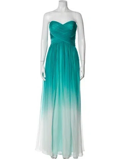 Pre-owned La Femme Strapless Long Dress In Green