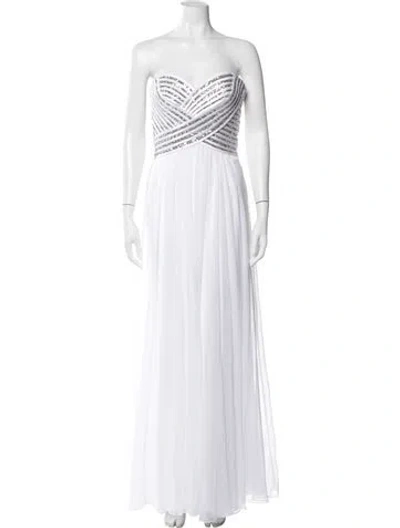Pre-owned La Femme Strapless Long Dress In White