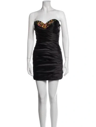 Pre-owned La Femme Strapless Mini Dress In Black