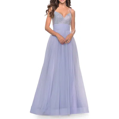 La Femme Tulle Gown With Full Skirt And Rhinestone Bodice