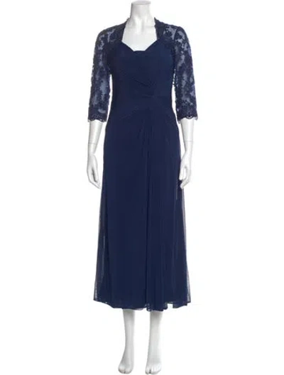 Pre-owned La Femme Vintage Midi Length Dress In Blue