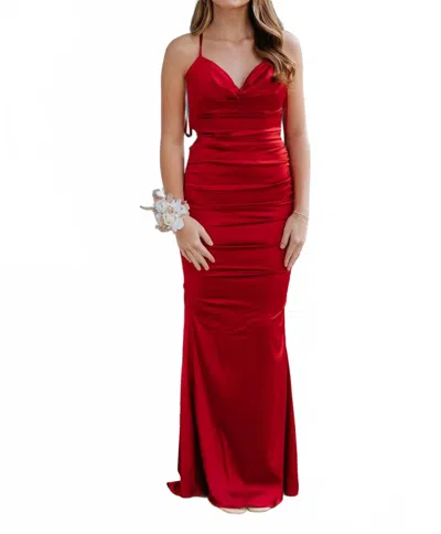 La Femme Women's Prom Dress In Ruby In Red