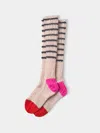 La Fetiche Lyle Hand-knitted Lambswool Fisherman Socks Size: M In Multi