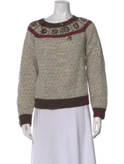 Pre-owned La Fetiche Wool Patterned Sweater In Neutral