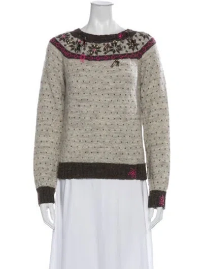 Pre-owned La Fetiche Wool Patterned Sweater In Neutrals