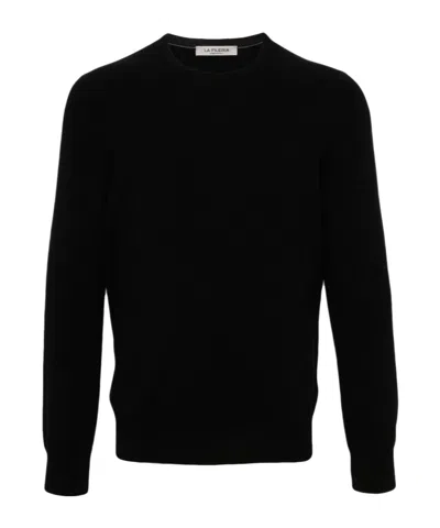 La Fileria For D'aniello Round Neck Sweater In Black