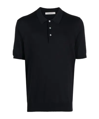La Fileria For D'aniello Short-sleeve Cotton Polo Shirt In Black