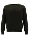 La Fileria Green Crewneck Sweater With Ribbed Trims In Green