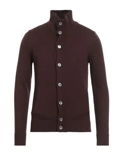 La Fileria Man Cardigan Brown Size 44 Virgin Wool