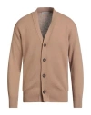 La Fileria Man Cardigan Camel Size 42 Virgin Wool