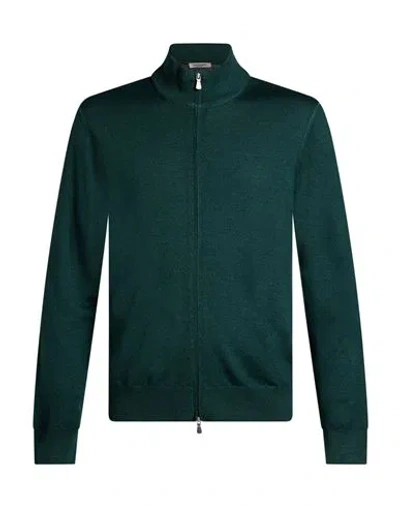 La Fileria Man Cardigan Dark Green Size 40 Virgin Wool