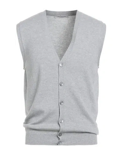 La Fileria Man Cardigan Grey Size 38 Virgin Wool, Viscose, Cashmere