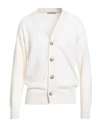 La Fileria Man Cardigan Ivory Size 42 Virgin Wool